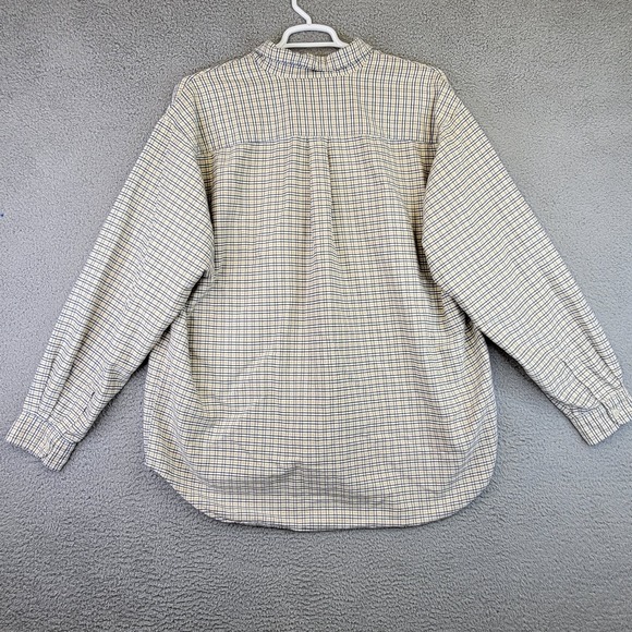 Abercrombie Fitch Shirt Mens L Yellow Blue Long Sleeve Plaid Preppy Business Y2K - Picture 2 of 12